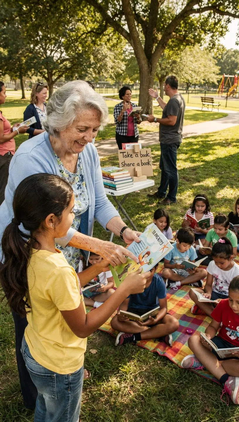 Community leaders engaging with local residents in discussion.