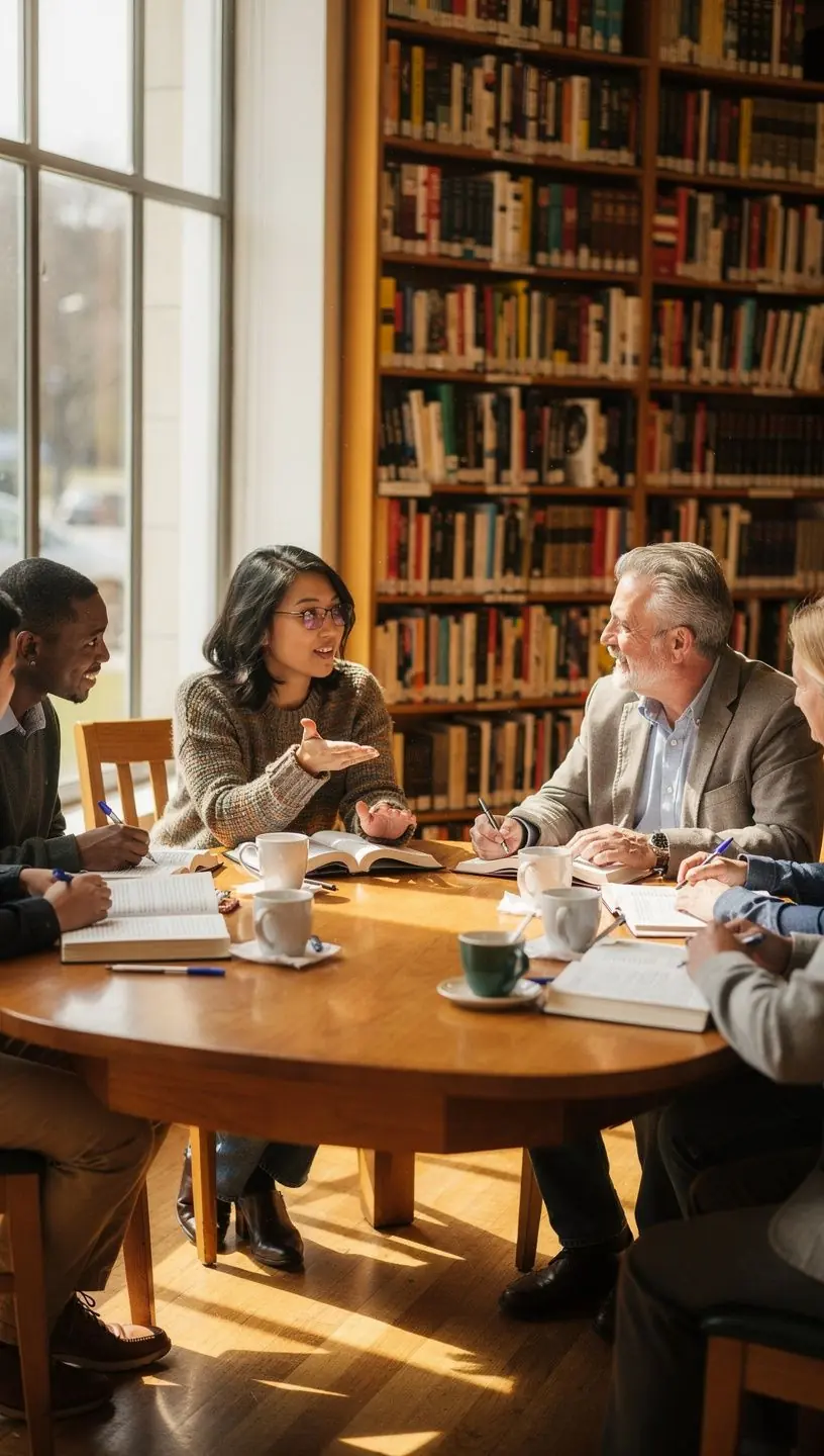 Community members sharing resources and insights together