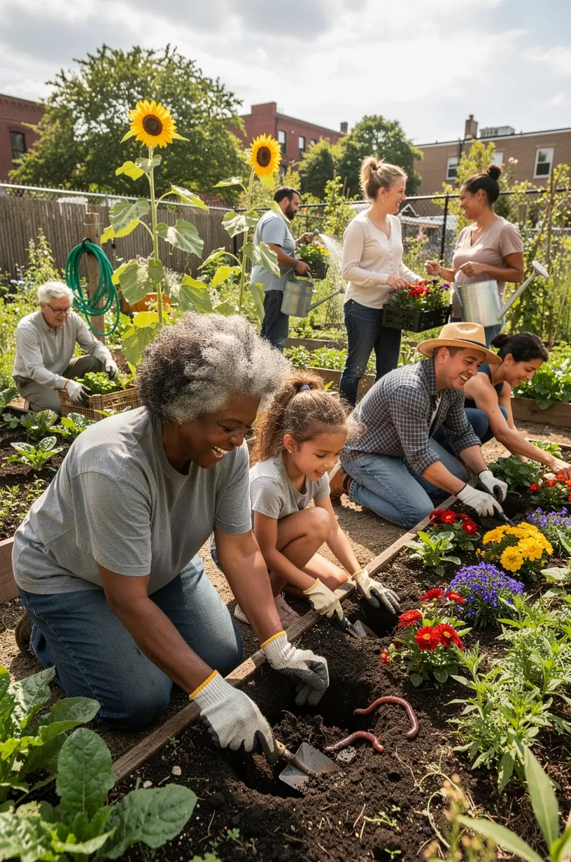Community members discussing enhancements for public spaces